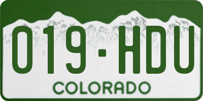 CO license plate 019HDU