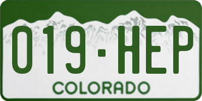 CO license plate 019HEP