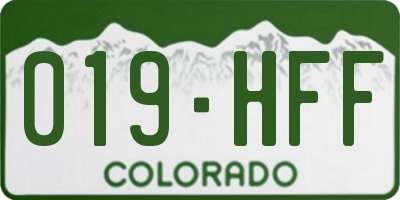 CO license plate 019HFF