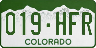 CO license plate 019HFR