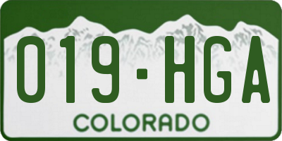 CO license plate 019HGA