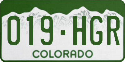 CO license plate 019HGR