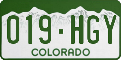 CO license plate 019HGY