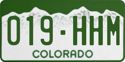 CO license plate 019HHM