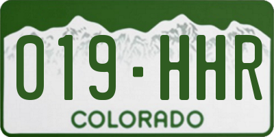 CO license plate 019HHR