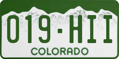 CO license plate 019HII