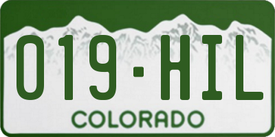 CO license plate 019HIL
