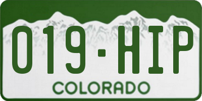 CO license plate 019HIP