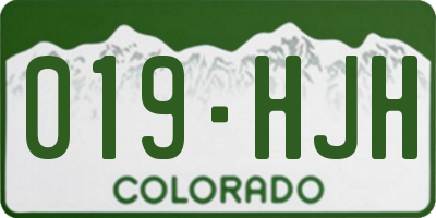 CO license plate 019HJH