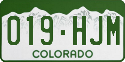 CO license plate 019HJM