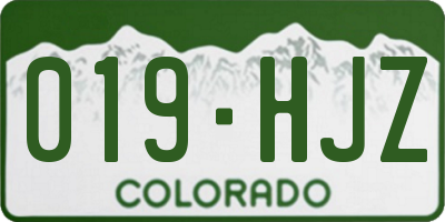 CO license plate 019HJZ