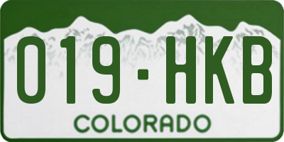 CO license plate 019HKB