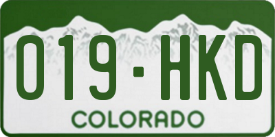 CO license plate 019HKD