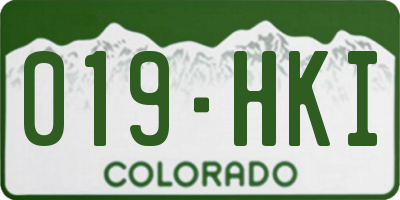 CO license plate 019HKI
