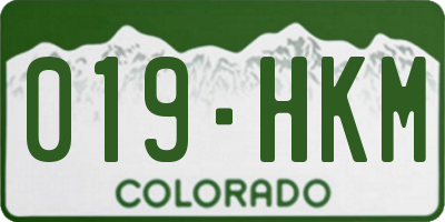 CO license plate 019HKM