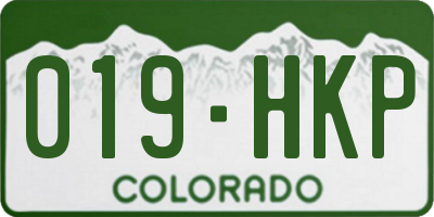 CO license plate 019HKP