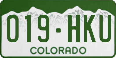 CO license plate 019HKU