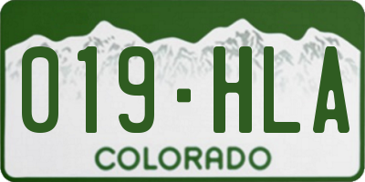 CO license plate 019HLA
