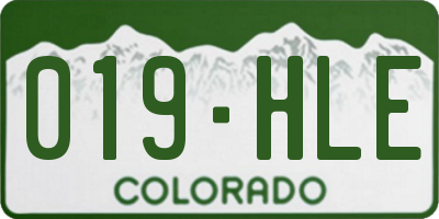 CO license plate 019HLE