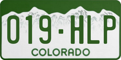 CO license plate 019HLP