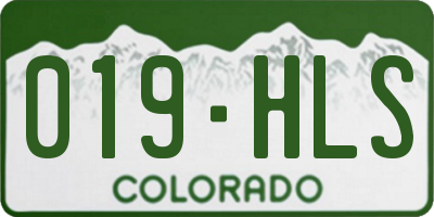 CO license plate 019HLS