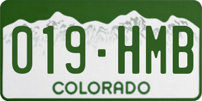 CO license plate 019HMB