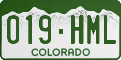 CO license plate 019HML