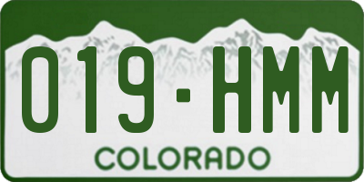 CO license plate 019HMM