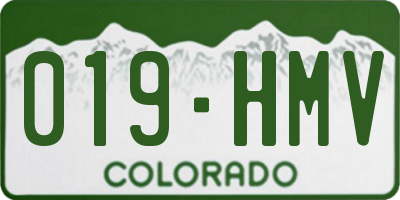 CO license plate 019HMV