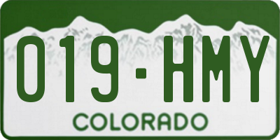 CO license plate 019HMY
