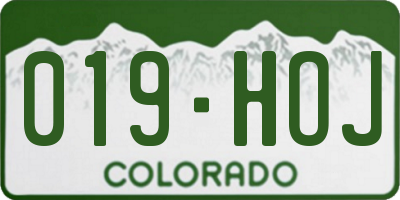 CO license plate 019HOJ