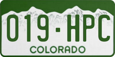 CO license plate 019HPC