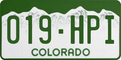 CO license plate 019HPI