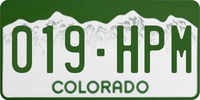 CO license plate 019HPM