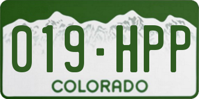 CO license plate 019HPP