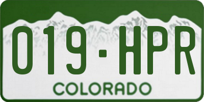 CO license plate 019HPR