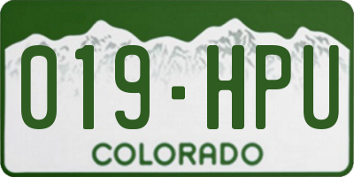 CO license plate 019HPU
