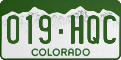 CO license plate 019HQC