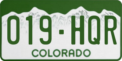 CO license plate 019HQR