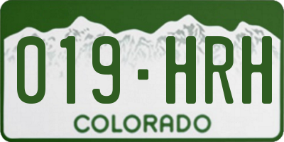 CO license plate 019HRH