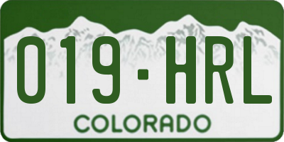 CO license plate 019HRL