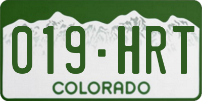 CO license plate 019HRT