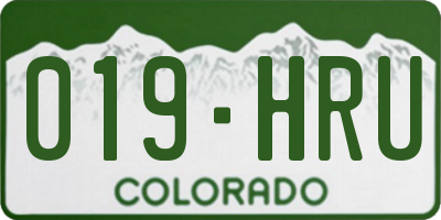 CO license plate 019HRU