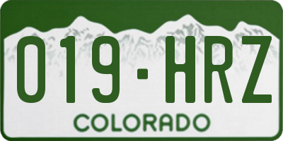 CO license plate 019HRZ