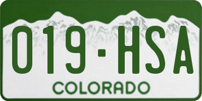 CO license plate 019HSA