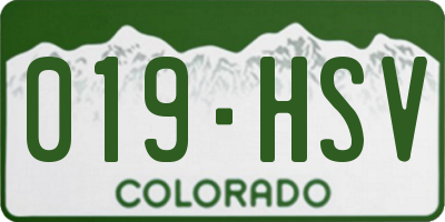 CO license plate 019HSV