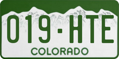 CO license plate 019HTE