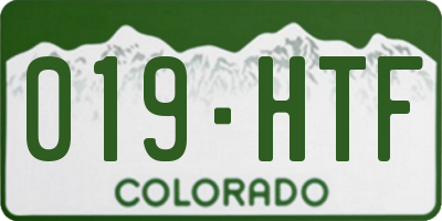 CO license plate 019HTF