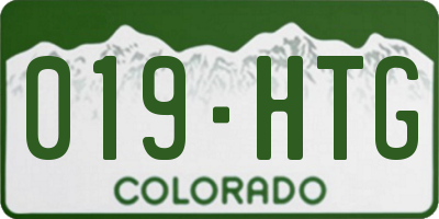 CO license plate 019HTG
