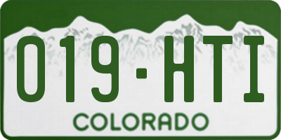 CO license plate 019HTI